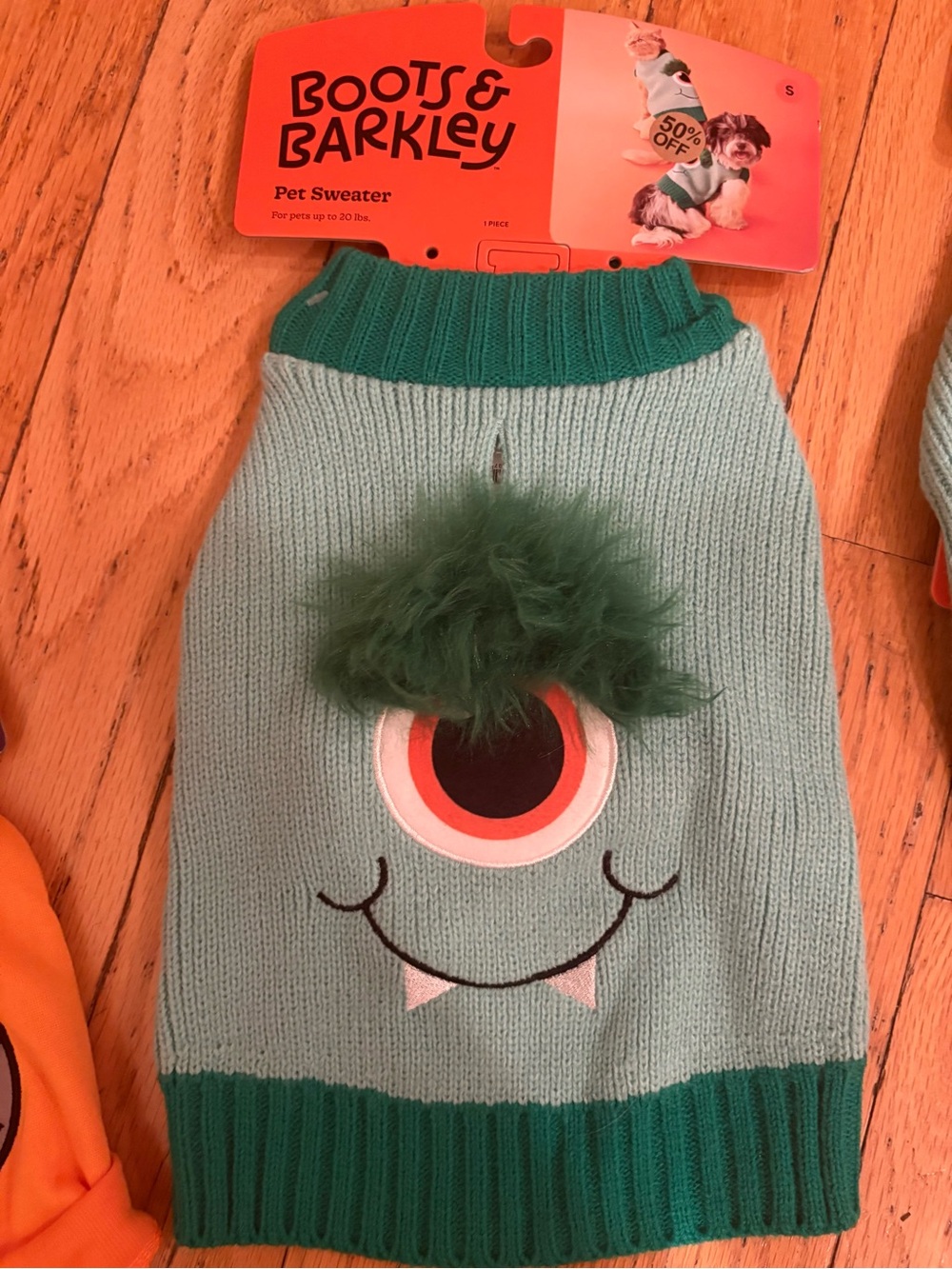 Small- Boots & Barkley Green Monster Pet Sweater-NWT!
